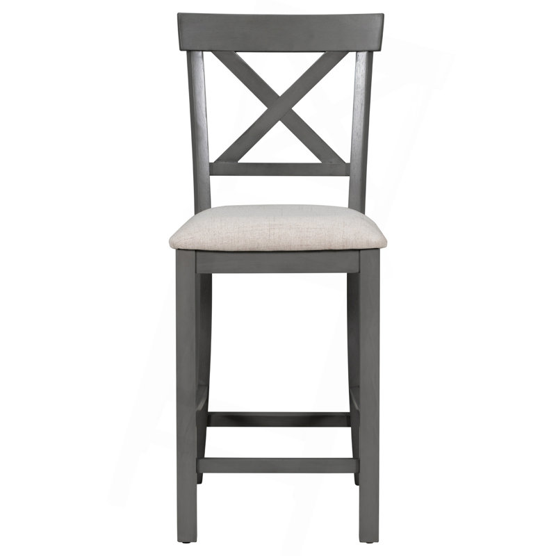 Ensemble de 6 tables de salle à manger à hauteur de comptoir avec 4 chaises et un banc pour la salle à manger (gris), Grey