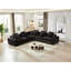 Canapé d'angle surdimensionné en boucle noire, canapé modulaire moderne 5 places en forme de L pour la maison-303104738