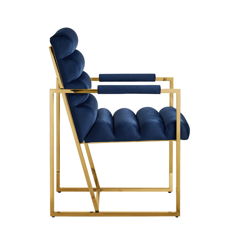 Fauteuil Khole, Or, Bleu marine