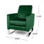 Fauteuil inclinable Reki, dossier manuel, acier inoxydable, velours vert-121386498