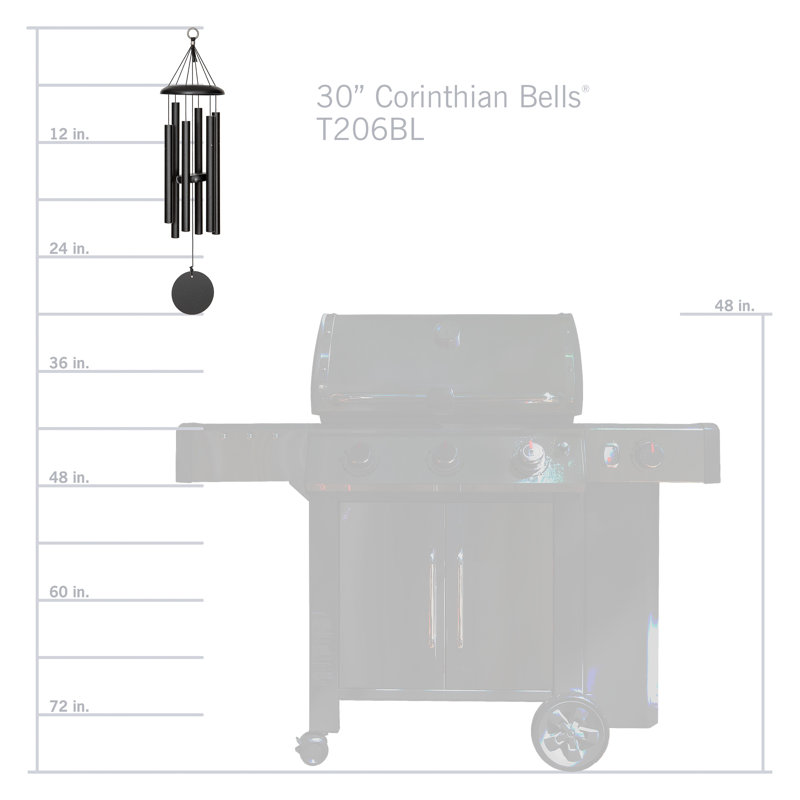 Black Aluminum 27" Outdoor Wind Chime