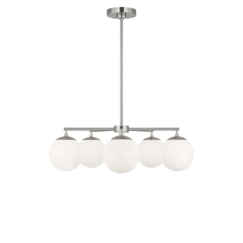 Lustre à cinq lumières, Oui, Nickel brossé