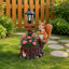 Mignon pot de fleurs écureuil avec lanterne décorative - figurine en polyrésine pour l'extérieur