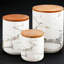 Ensemble de pots en céramique à motif marbré avec couvercles hermétiques - 3 contenants de rangement pour la cuisine, la farine, le sucre, le café et le garde-manger