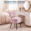 Chaise de coiffeuse avec rangement, petit tabouret de maquillage avec dossier-782525277