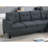 Modern Style 2Pc Sectional Set Nailhead Trim Two Matching Accent Pillows Plastic Legs Left Arm Three Seat Sofa Primary Living Room