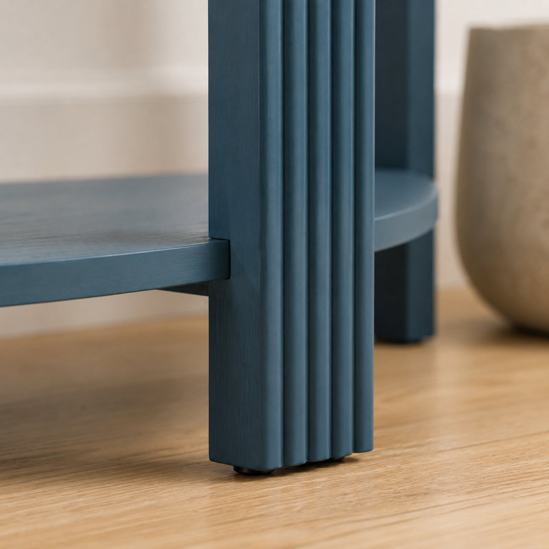 Console demi-lune avec tiroir Wilton, Marine