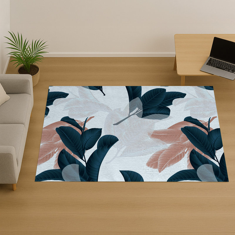 Floral Area Rug, Rectangle 90 x 150 cm