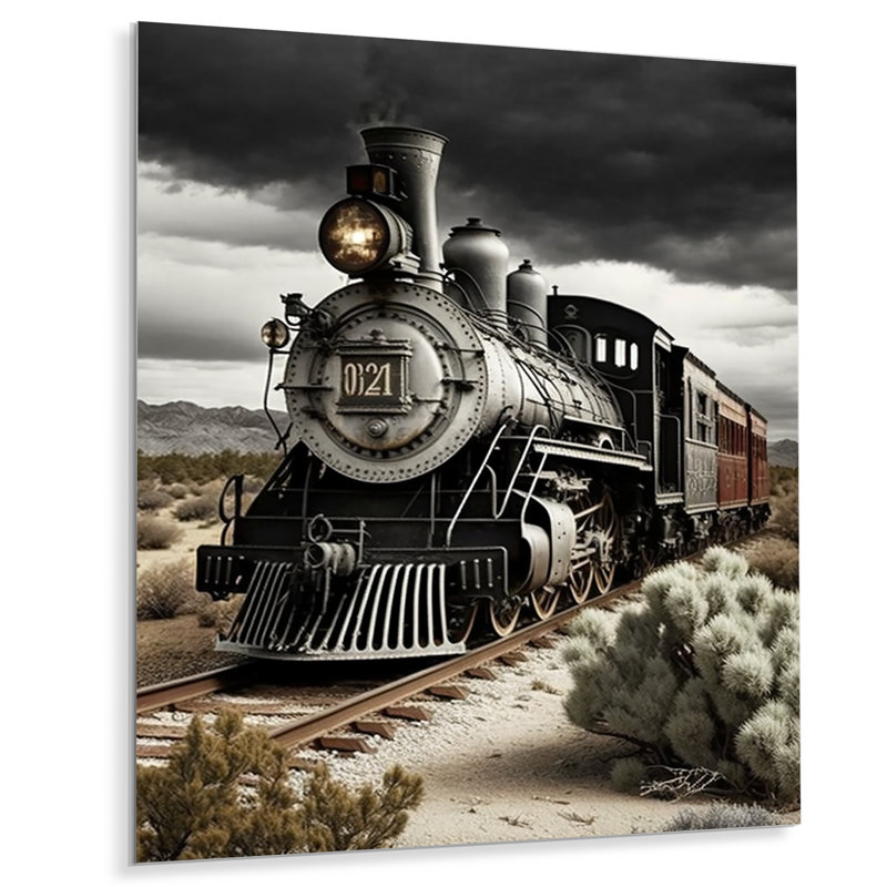 «Train on the Track I», impression sur métal sans cadre, H 20 po x l 12 po x P 1 po