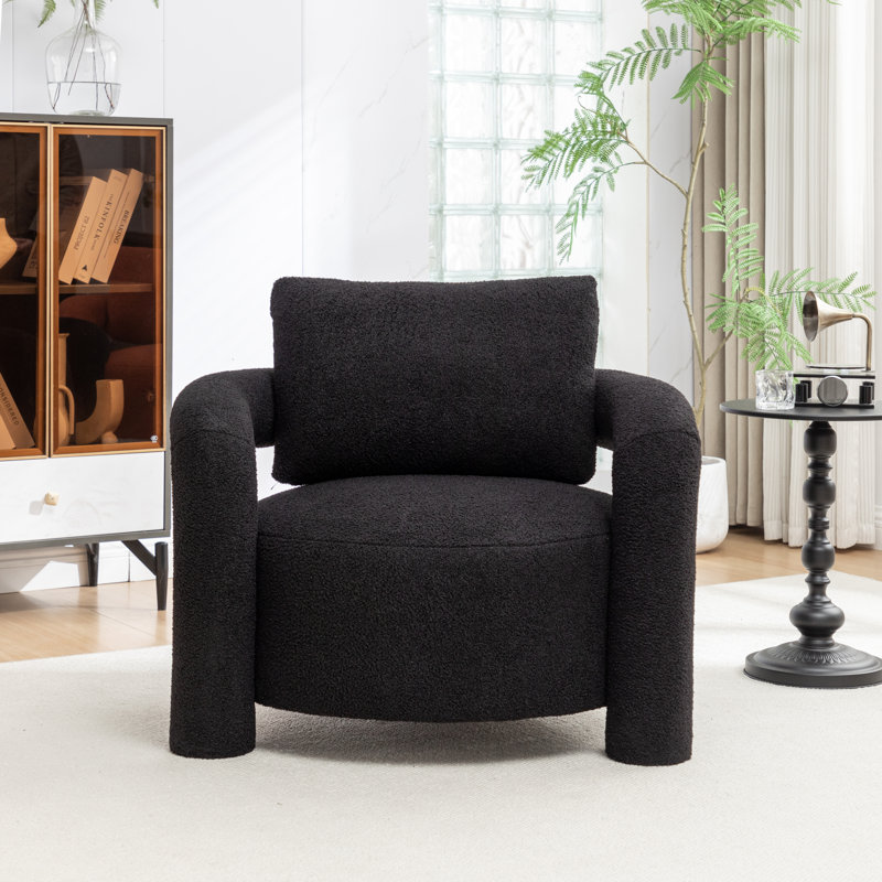 Chaise d'appoint rembourrée Iryanna, Noir, noir, noir, noir