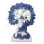 Figurine de Bouddha méditant avec arbre de vie bleu et blanc Gautama Bouddha H 9,5 po