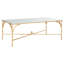 Table basse moderne et durable Aslind - Cadre en faux bambou avec traverse transversale à la maison, au bureau