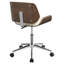 Chaise de bureau pivotante écru et noyer