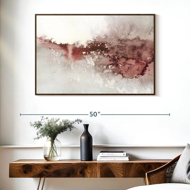 Douces vagues I, Cadre flottant noyer, 40 po x 27 po