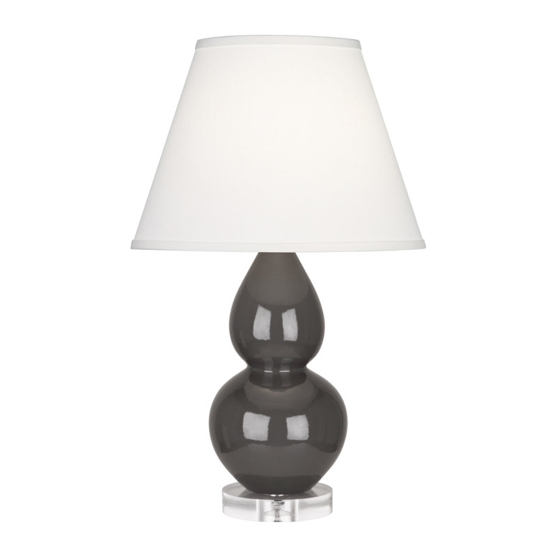 Small Double Gourd Ceramic Table Lamp, Ash
