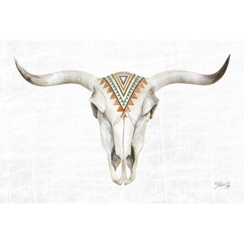 Crâne tribal III,  H 20 po x l 30 po, Non, Toile avec cadre flottant noir
