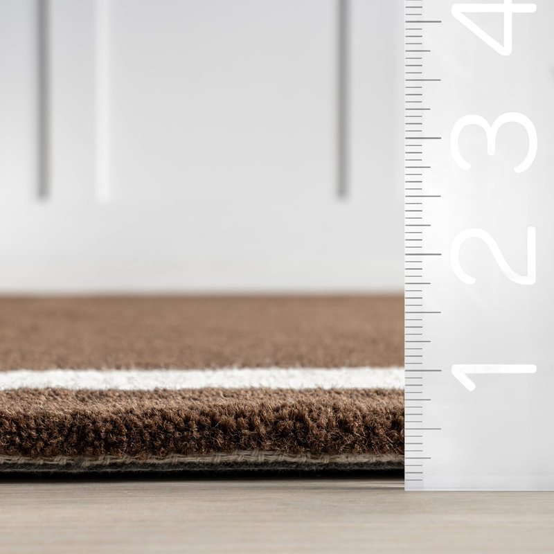 Grace Brown Handmade Wool Tufted Rectangular Area Rug 6' x 9'