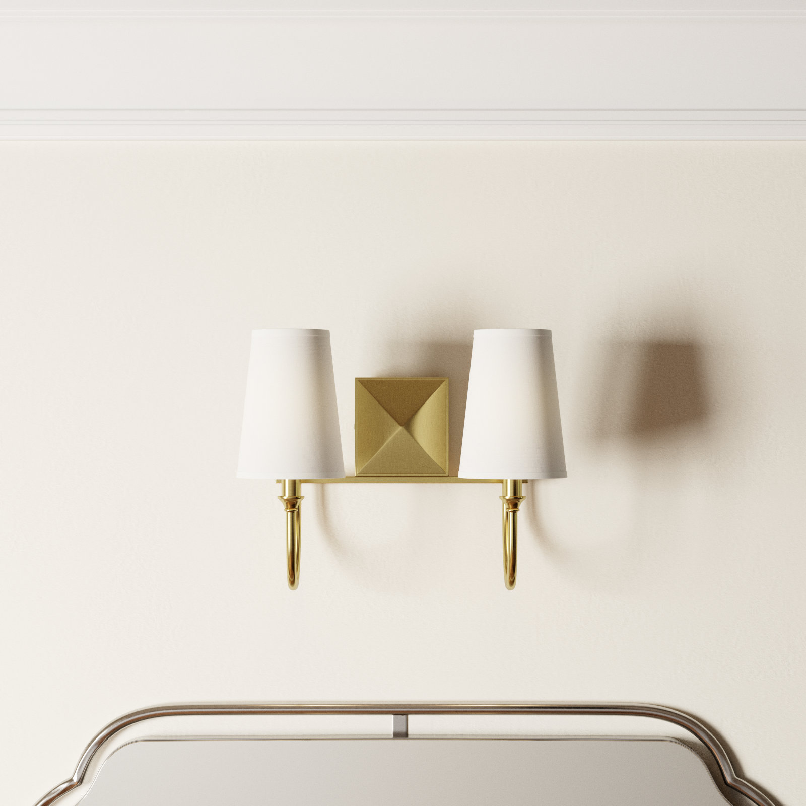 Alata 2-Light Dimmable Vanity Light, Warm Brass