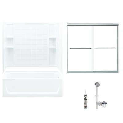 60"" W x 74"" H Frameless Rectangle Sliding Tub & Shower Kit with Towel Bar and Base Included -  Sterling by Kohler, 7112L-5405SC-0