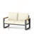 52 Inch All-Weather Aluminum Patio Loveseat Sofa with Thick Beige Cushions for Year-Round Outdoor Comfort and Durability-1457111164