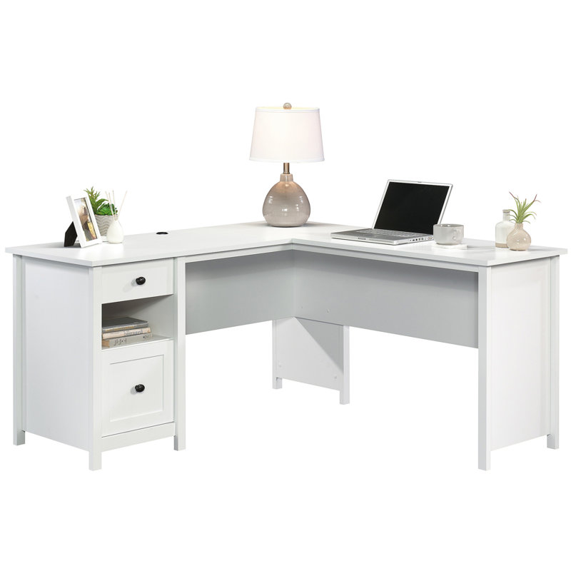 L-Shaped Desk, White Finish