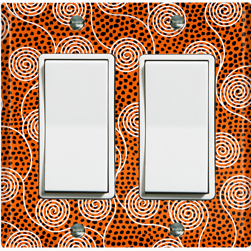 Plaque murale à 2 interrupteurs à bascule African Tribal, Orange