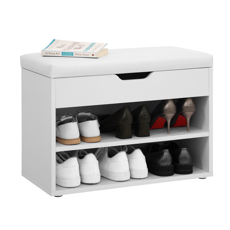 Saer Storage Bench, White, White