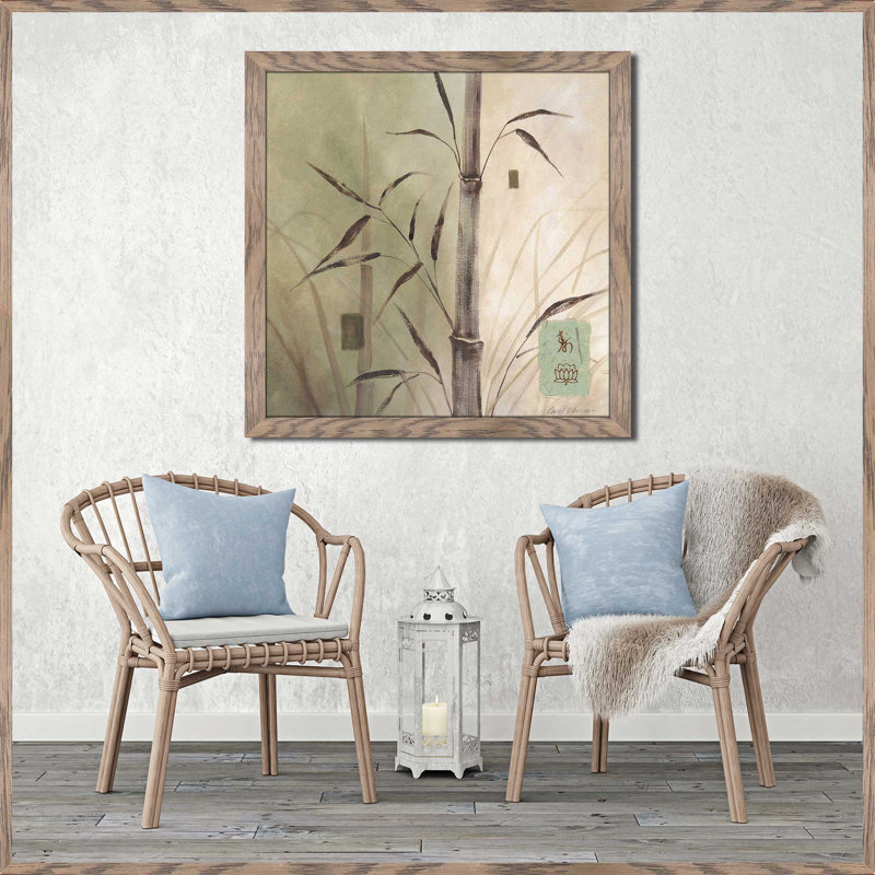 Bambou Sanctuary II (carré), Cadre taupe délavé, H 37 po x l 37 po x P 1 po