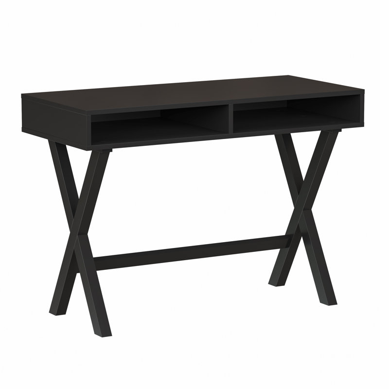 Bureau d'écriture avec rangement ouvert Moncrief Home Office - Bureau de table, Noir