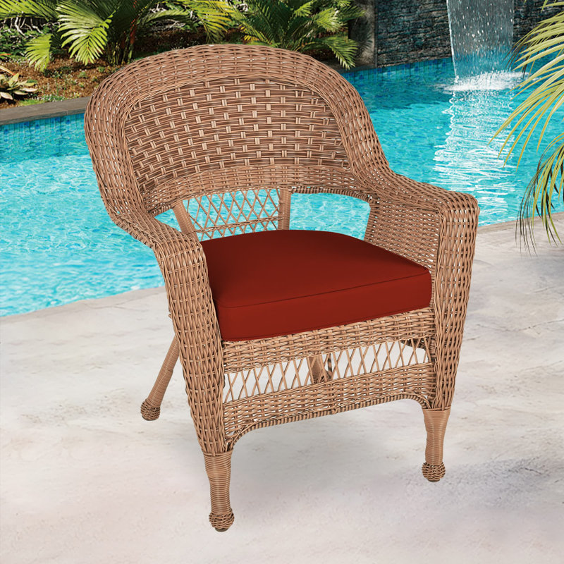 Arliss Steel Outdoor Lounge Chair, Red, Honey