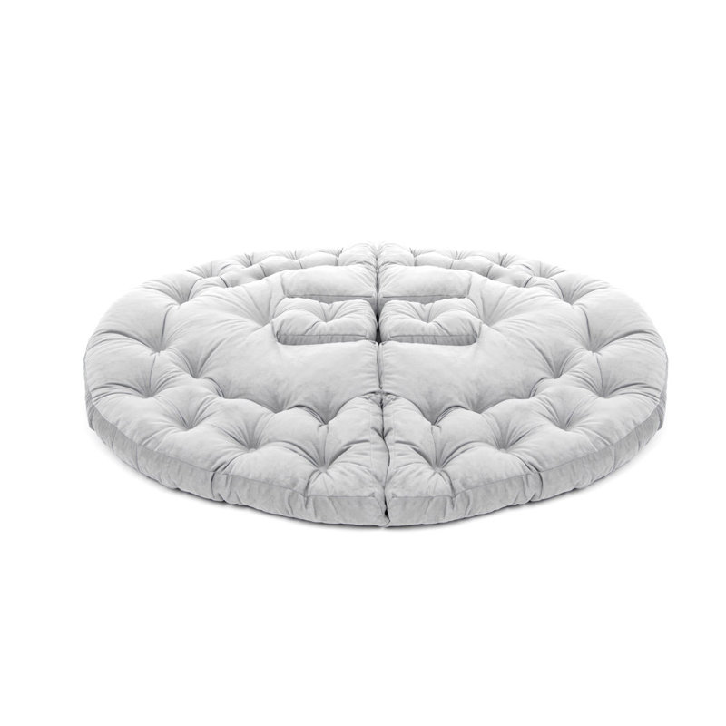 Pouf bohémien de couleur unie, gris, 35,4 x 27,6 x 22,0 pouces | Tissu 100% SOHO avec rembourrage en éponge | Pièce décorative élégante et polyvalente pour le salon, la chambre à coucher ou le salon | Décoration confortable et chic