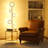 Dainte Luxury Circles Floor Lamp – Modern Sculptural Brass & Glass Floor Light with Matte Black Finish for Living Room