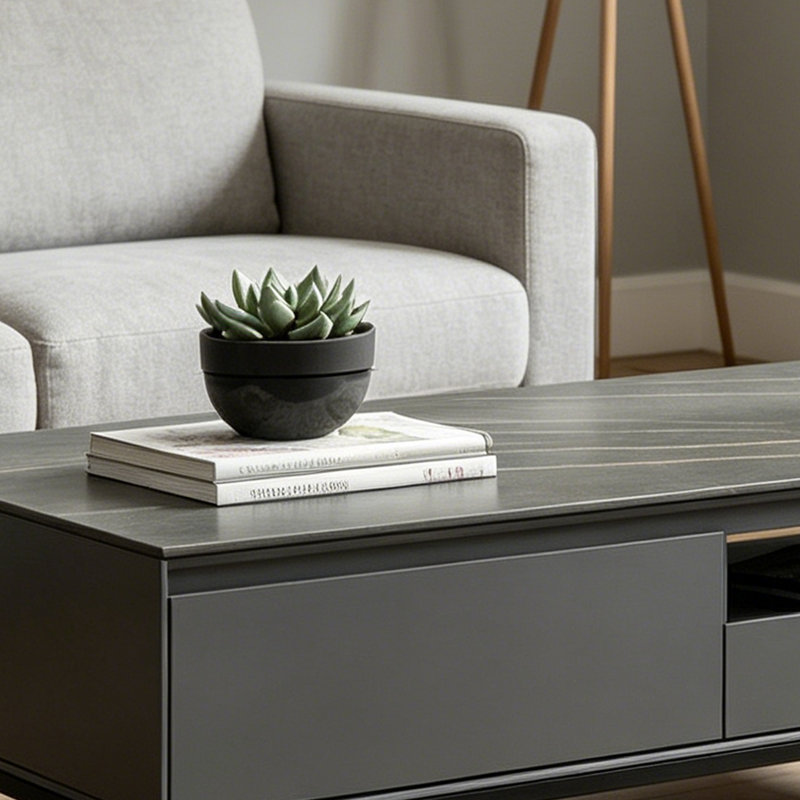 Table basse simple de luxe avec tiroir, 15.74" H x 43.3" W x 19.68" D