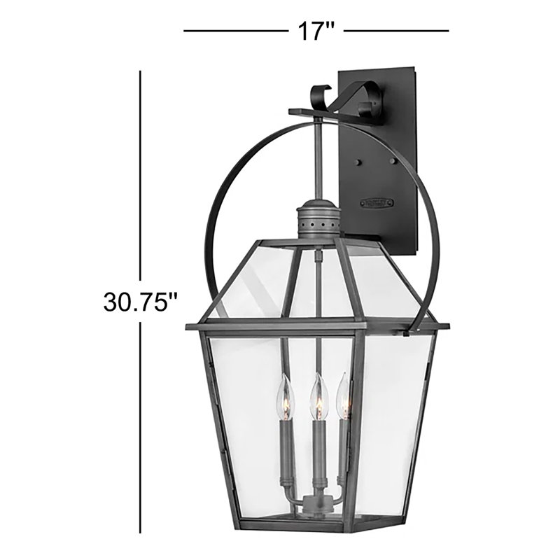 Nouvvelle 30.75" Three-Light Outdoor Wall Mount Lantern