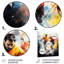 Abstrait joueurs de soccer pendant le match I - Soccer, art mural en métal-983493347