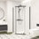 Cabine de douche à pivot 36 po x l 36 po x H 72 po avec verre trempé transparent de 1/4 po, cabine de douche sans cadre avec film antidéflagrant et revêtement nano, porte de douche néo-angle au fini noir mat, installation réversible