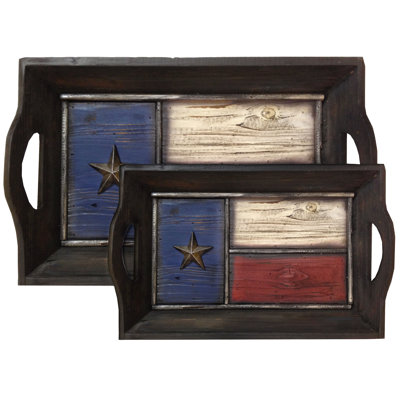 Ensemble de plateaux avec drapeau du Texas