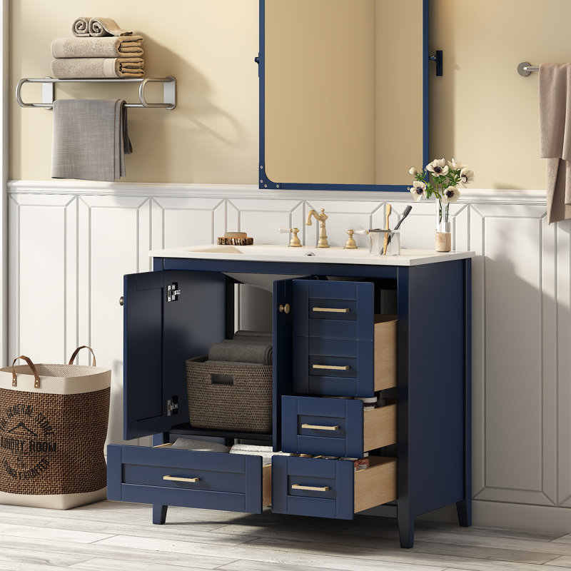 Meuble-lavabo moderne en bois massif de grande capacité pour une conception élégante