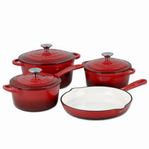 Mainstays Enameled Cast Iron 4.75qt Dutch Oven with Lid, Red 