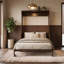 Grand lit escamotable en bois, armoire murale escamotable peu encombrante avec vérins à gaz, lit mural multifonctionnel avec bureau et tablette pour la chambre à coucher-2136755582