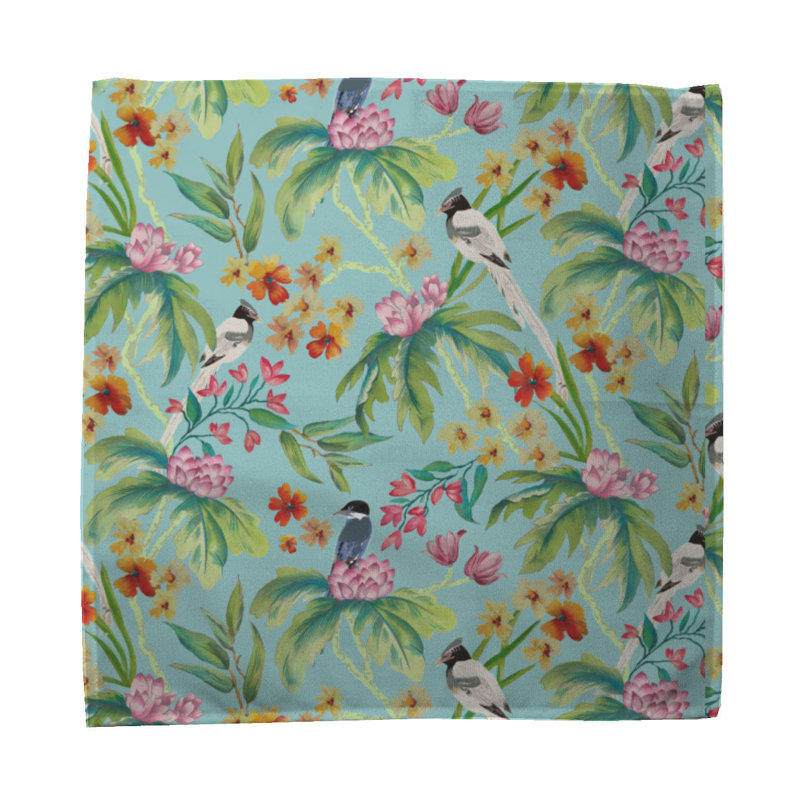 Cadrian 100% Cotton Floral Square Napkin