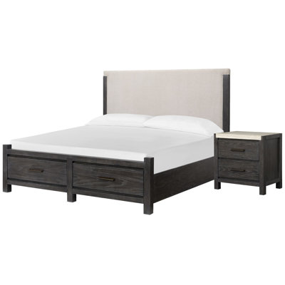 Wilmot King Upholstered Panel Storage Bed With Nightstand