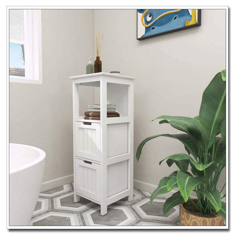 Armoire de salle de bain avec 2 tiroirs et tablette