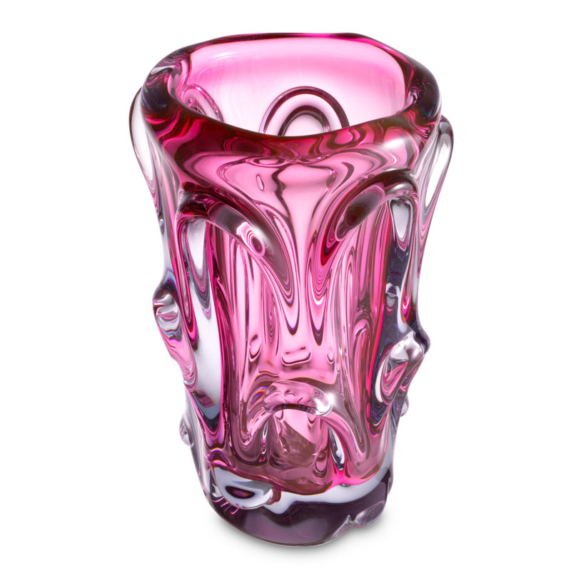 Aila 12'' Yellow Handblown Glass Decorative Table Vase