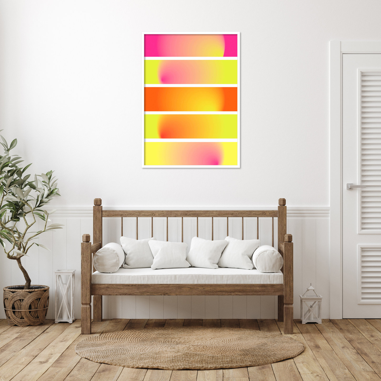 One Way by Valeria Castillo, White, 41" H x 30" W x 1" D