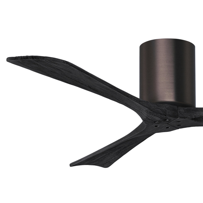 Ventilateur de plafond à 3 pales Olivier, Bronze brossé, Noir mat, 52"