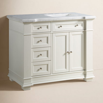 Rea 42" Carrara Marble Single Bathroom Vanity