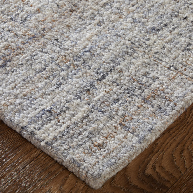 Hoyt Hand Tufted Polyester Abstract Area Rug in Brown/Ivory/Gray by Thom Filicia, Rectangle 3'6" x 5'6"