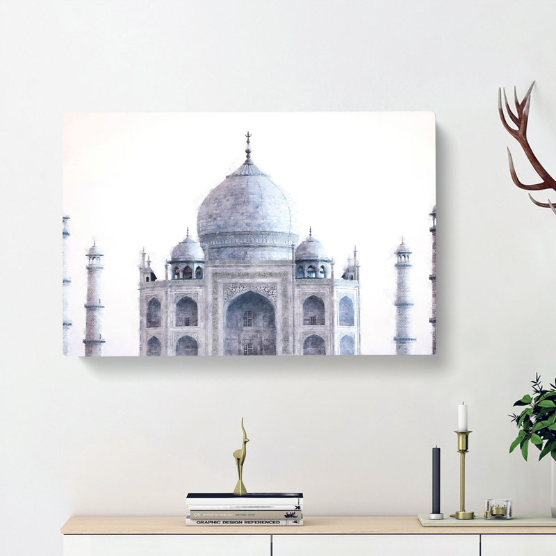 The Taj Mahal In Agra India - Wrapped Canvas Painting, 60cm H x 91cm W x 3cm D