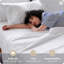 Ensemble de draps 100% coton lavé - draps en percale texturée grand format, ensemble de draps 6 pièces avec poche profonde de 18 po, respirant et doux et confortable (blanc, grand)-125578412-125578408